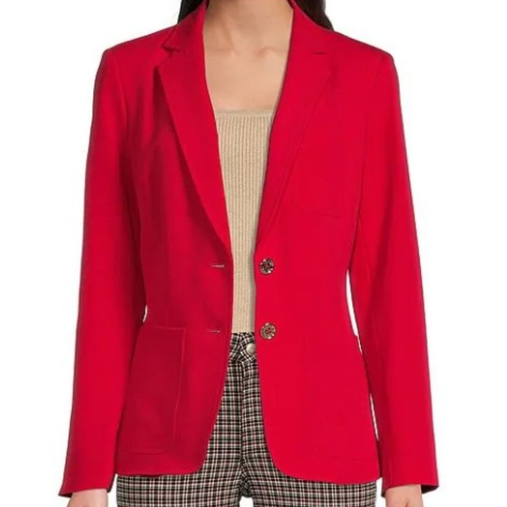 Tommy Hilfiger Stretch Woven Notch Lapel Long Sleeve Business Jacket